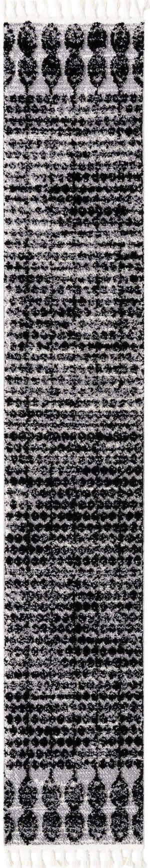 Black 2' x 12' Cherokee Runner Area Rug 100% Polypropylene With Cotton Backing Modern Geometric Carpet for Home Decor Interior Design Rooms for Sale at Rug Engine