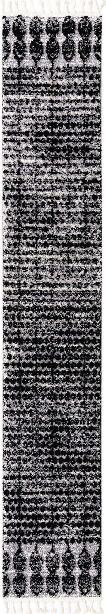 Black 2' x 12' Cherokee Runner Area Rug 100% Polypropylene With Cotton Backing Modern Geometric Carpet for Home Decor Interior Design Rooms for Sale at Rug Engine