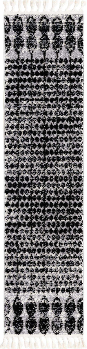 Black 2' x 8' Cherokee Runner Area Rug 100% Polypropylene With Cotton Backing Modern Geometric Carpet for Home Decor Interior Design Rooms for Sale at Rug Engine