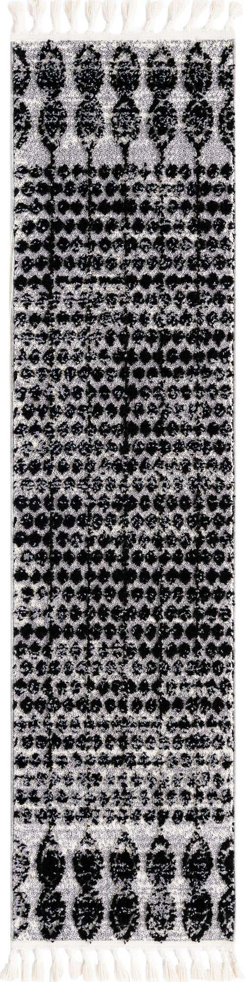 Black 2' x 8' Cherokee Runner Area Rug 100% Polypropylene With Cotton Backing Modern Geometric Carpet for Home Decor Interior Design Rooms for Sale at Rug Engine