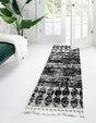 Black 2' x 6' Cherokee Runner Area Rug 100% Polypropylene With Cotton Backing Modern Geometric Carpet for Home Decor Interior Design Rooms for Sale at Rug Engine