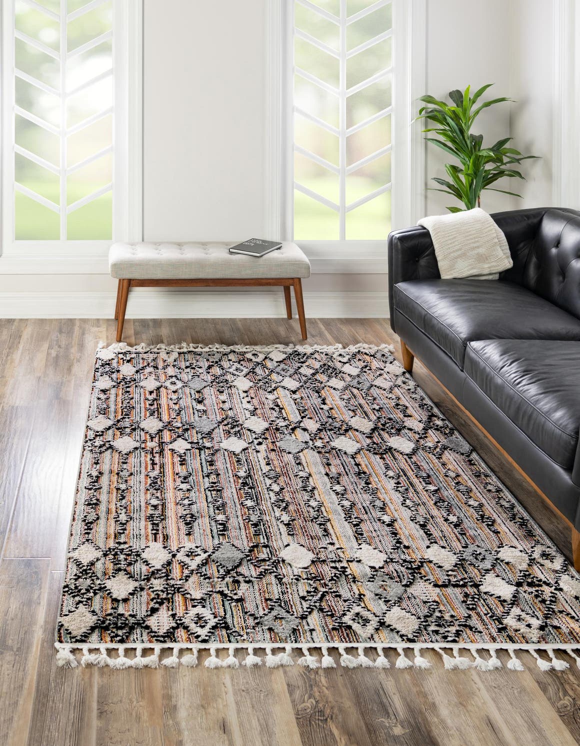 Rust Multicolor 4' x 6' Cherokee Rectangle Area Rug 100% Polypropylene With Cotton Backing Modern Geometric Carpet for Home Decor Interior Design Rooms for Sale at Rug Engine
