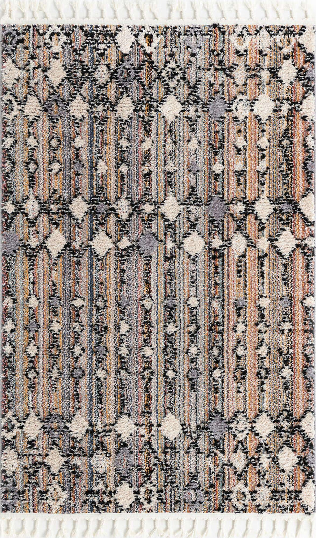 Rust Multicolor 4' x 6' Cherokee Rectangle Area Rug 100% Polypropylene With Cotton Backing Modern Geometric Carpet for Home Decor Interior Design Rooms for Sale at Rug Engine