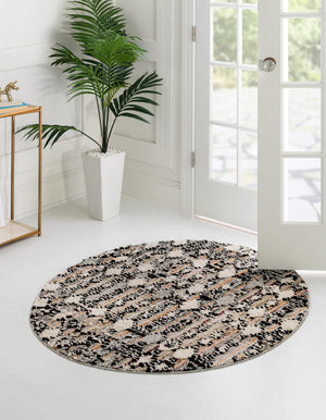 Rust Multicolor 4' x 4' Cherokee Round Area Rug 100% Polypropylene With Cotton Backing Modern Geometric Carpet for Home Decor Interior Design Rooms for Sale at Rug Engine