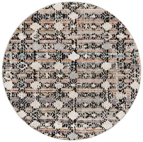 Rust Multicolor 4' x 4' Cherokee Round Area Rug 100% Polypropylene With Cotton Backing Modern Geometric Carpet for Home Decor Interior Design Rooms for Sale at Rug Engine