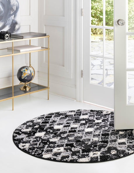 Fossil Gray 7' x 7' Cherokee Round Area Rug 100% Polypropylene With Cotton Backing Modern Geometric Carpet for Home Decor Interior Design Rooms for Sale at Rug Engine
