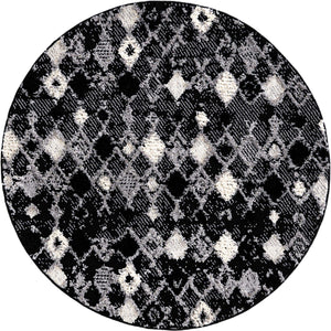 Fossil Gray 4' x 4' Cherokee Round Area Rug 100% Polypropylene With Cotton Backing Modern Geometric Carpet for Home Decor Interior Design Rooms for Sale at Rug Engine