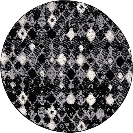 Fossil Gray 4' x 4' Cherokee Round Area Rug 100% Polypropylene With Cotton Backing Modern Geometric Carpet for Home Decor Interior Design Rooms for Sale at Rug Engine