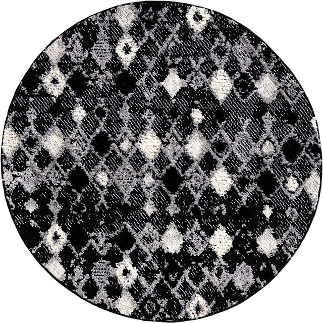Fossil Gray 4' x 4' Cherokee Round Area Rug 100% Polypropylene With Cotton Backing Modern Geometric Carpet for Home Decor Interior Design Rooms for Sale at Rug Engine