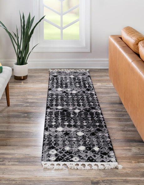 Fossil Gray 2' x 8' Cherokee Runner Area Rug 100% Polypropylene With Cotton Backing Modern Geometric Carpet for Home Decor Interior Design Rooms for Sale at Rug Engine