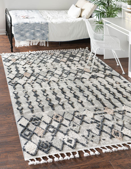 Sand 9' x 12' Cherokee Rectangle Area Rug 100% Polypropylene With Cotton Backing Modern Geometric Carpet for Home Decor Interior Design Rooms for Sale at Rug Engine