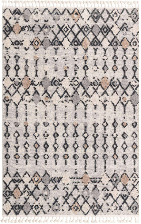Sand 5' 3 x 8' Cherokee Rectangle Area Rug 100% Polypropylene With Cotton Backing Modern Geometric Carpet for Home Decor Interior Design Rooms for Sale at Rug Engine