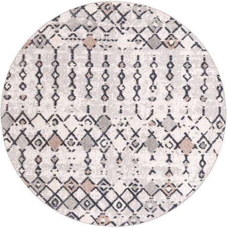 Sand 7' x 7' Cherokee Round Area Rug 100% Polypropylene With Cotton Backing Modern Geometric Carpet for Home Decor Interior Design Rooms for Sale at Rug Engine