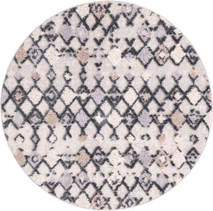 Sand 4' x 4' Cherokee Round Area Rug 100% Polypropylene With Cotton Backing Modern Geometric Carpet for Home Decor Interior Design Rooms for Sale at Rug Engine