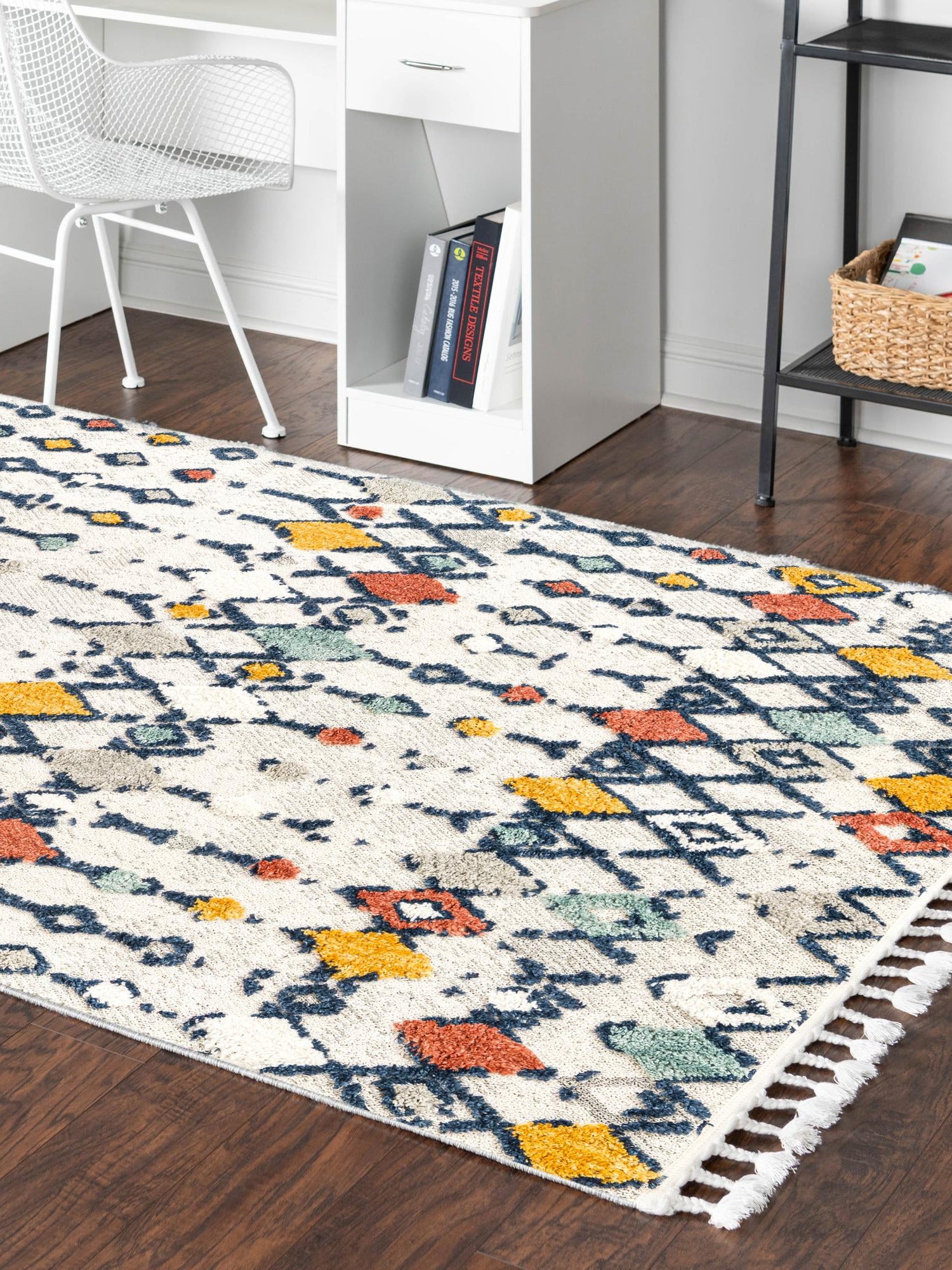 Multicolor 4' x 6' Cherokee Rectangle Area Rug 100% Polypropylene With Cotton Backing Modern Geometric Carpet for Home Decor Interior Design Rooms for Sale at Rug Engine