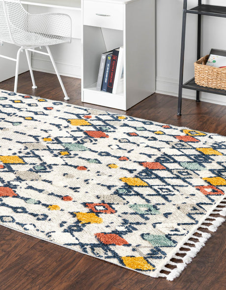 Multicolor 9' x 12' Cherokee Rectangle Area Rug 100% Polypropylene With Cotton Backing Modern Geometric Carpet for Home Decor Interior Design Rooms for Sale at Rug Engine