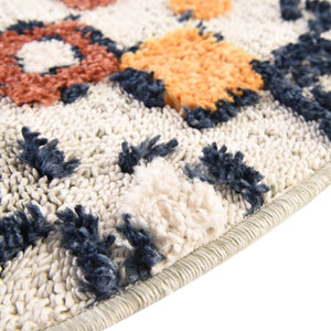 Multicolor 4' x 4' Cherokee Round Area Rug 100% Polypropylene With Cotton Backing Modern Geometric Carpet for Home Decor Interior Design Rooms for Sale at Rug Engine