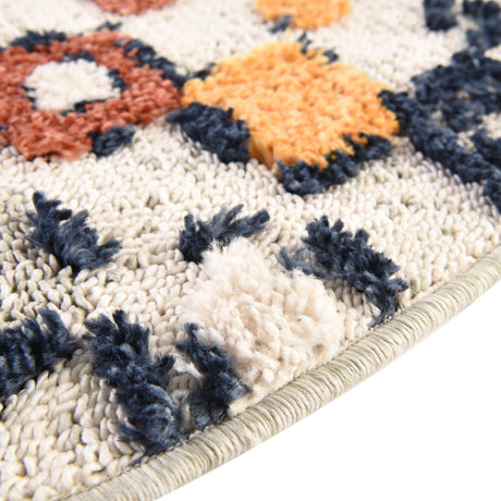 Multicolor 4' x 4' Cherokee Round Area Rug 100% Polypropylene With Cotton Backing Modern Geometric Carpet for Home Decor Interior Design Rooms for Sale at Rug Engine