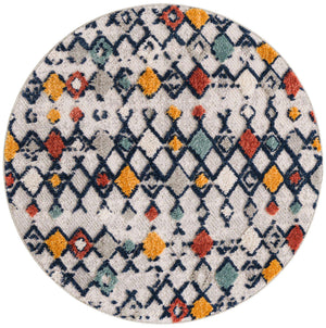 Multicolor 4' x 4' Cherokee Round Area Rug 100% Polypropylene With Cotton Backing Modern Geometric Carpet for Home Decor Interior Design Rooms for Sale at Rug Engine