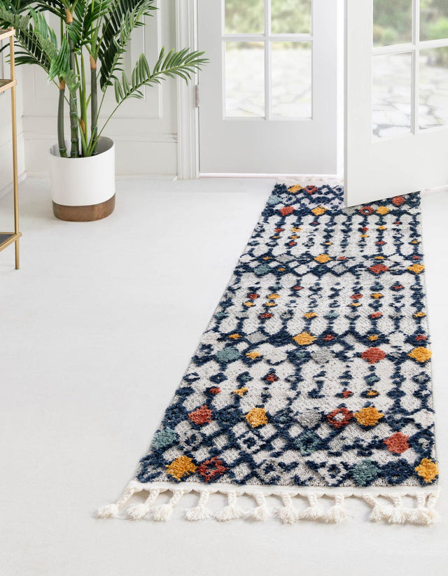 Multicolor 2' x 12' Cherokee Runner Area Rug 100% Polypropylene With Cotton Backing Modern Geometric Carpet for Home Decor Interior Design Rooms for Sale at Rug Engine