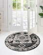 Fossil Gray 4' x 4' Cherokee Round Area Rug 100% Polypropylene With Cotton Backing Modern Geometric Carpet for Home Decor Interior Design Rooms for Sale at Rug Engine