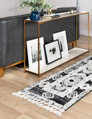 Fossil Gray 2' x 8' Cherokee Runner Area Rug 100% Polypropylene With Cotton Backing Modern Geometric Carpet for Home Decor Interior Design Rooms for Sale at Rug Engine