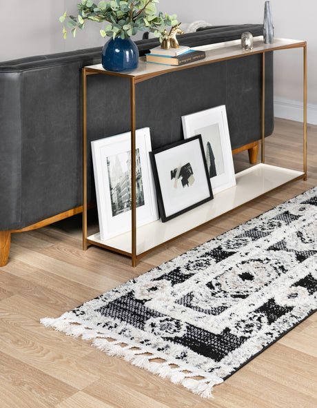 Fossil Gray 2' x 8' Cherokee Runner Area Rug 100% Polypropylene With Cotton Backing Modern Geometric Carpet for Home Decor Interior Design Rooms for Sale at Rug Engine