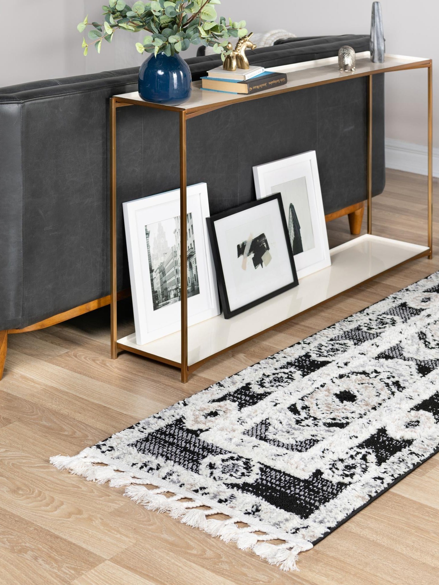 Fossil Gray 2' x 6' Cherokee Runner Area Rug 100% Polypropylene With Cotton Backing Modern Geometric Carpet for Home Decor Interior Design Rooms for Sale at Rug Engine