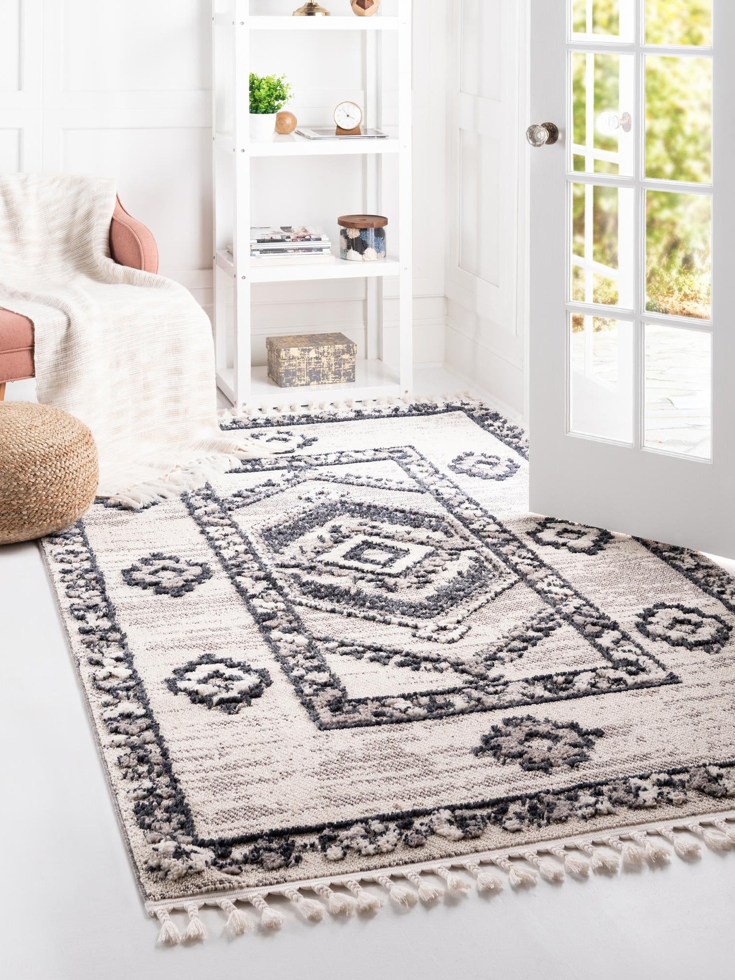 Sand 6' x 9' Cherokee Rectangle Area Rug 100% Polypropylene With Cotton Backing Modern Geometric Carpet for Home Decor Interior Design Rooms for Sale at Rug Engine