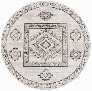 Sand 7' x 7' Cherokee Round Area Rug 100% Polypropylene With Cotton Backing Modern Geometric Carpet for Home Decor Interior Design Rooms for Sale at Rug Engine