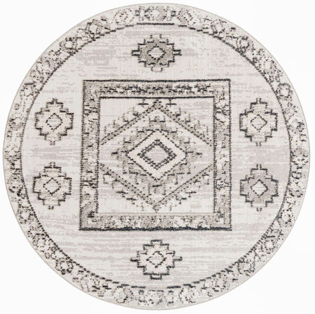 Sand 7' x 7' Cherokee Round Area Rug 100% Polypropylene With Cotton Backing Modern Geometric Carpet for Home Decor Interior Design Rooms for Sale at Rug Engine