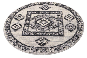 Sand 4' x 4' Cherokee Round Area Rug 100% Polypropylene With Cotton Backing Modern Geometric Carpet for Home Decor Interior Design Rooms for Sale at Rug Engine