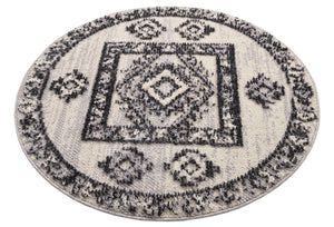 Sand 4' x 4' Cherokee Round Area Rug 100% Polypropylene With Cotton Backing Modern Geometric Carpet for Home Decor Interior Design Rooms for Sale at Rug Engine