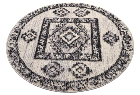 Sand 4' x 4' Cherokee Round Area Rug 100% Polypropylene With Cotton Backing Modern Geometric Carpet for Home Decor Interior Design Rooms for Sale at Rug Engine