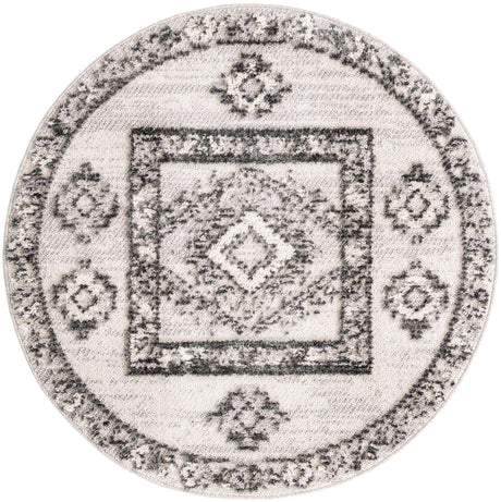 Sand 4' x 4' Cherokee Round Area Rug 100% Polypropylene With Cotton Backing Modern Geometric Carpet for Home Decor Interior Design Rooms for Sale at Rug Engine