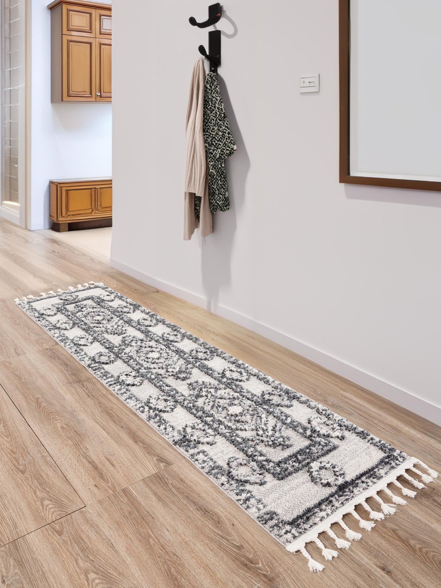 Sand 2' x 12' Cherokee Runner Area Rug 100% Polypropylene With Cotton Backing Modern Geometric Carpet for Home Decor Interior Design Rooms for Sale at Rug Engine