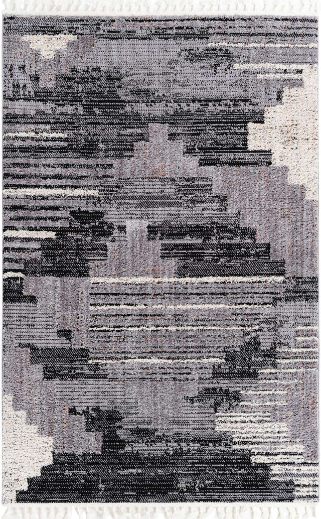 Fossil Gray 6' x 9' Cherokee Rectangle Area Rug 100% Polypropylene With Cotton Backing Modern Geometric Carpet for Home Decor Interior Design Rooms for Sale at Rug Engine