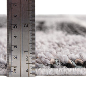Fossil Gray 5' 3 x 8' Cherokee Rectangle Area Rug 100% Polypropylene With Cotton Backing Modern Geometric Carpet for Home Decor Interior Design Rooms for Sale at Rug Engine