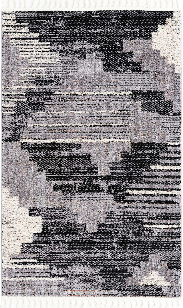Fossil Gray 5' 3 x 8' Cherokee Rectangle Area Rug 100% Polypropylene With Cotton Backing Modern Geometric Carpet for Home Decor Interior Design Rooms for Sale at Rug Engine
