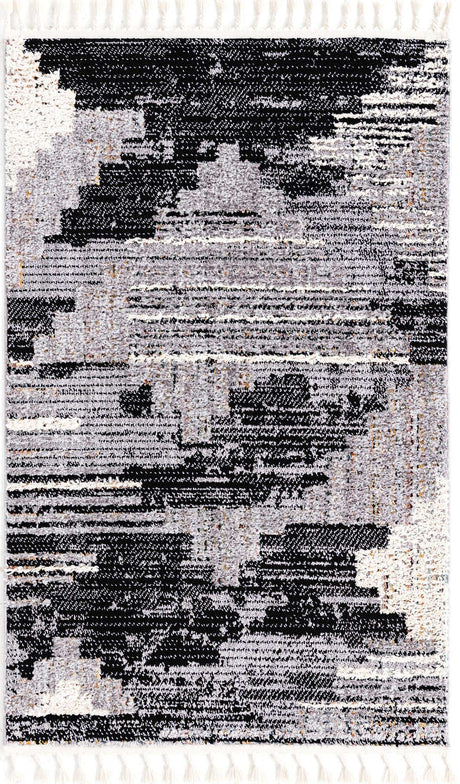 Fossil Gray 4' x 6' Cherokee Rectangle Area Rug 100% Polypropylene With Cotton Backing Modern Geometric Carpet for Home Decor Interior Design Rooms for Sale at Rug Engine