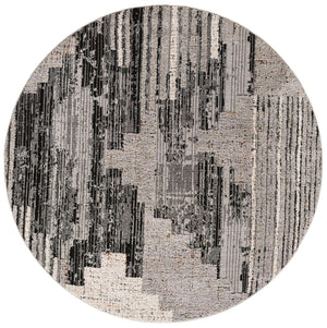Fossil Gray 7' x 7' Cherokee Round Area Rug 100% Polypropylene With Cotton Backing Modern Geometric Carpet for Home Decor Interior Design Rooms for Sale at Rug Engine