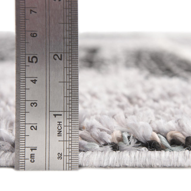 Fossil Gray 7' x 7' Cherokee Round Area Rug 100% Polypropylene With Cotton Backing Modern Geometric Carpet for Home Decor Interior Design Rooms for Sale at Rug Engine