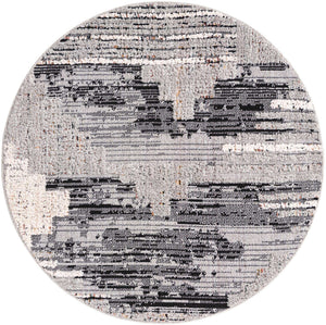 Fossil Gray 4' x 4' Cherokee Round Area Rug 100% Polypropylene With Cotton Backing Modern Geometric Carpet for Home Decor Interior Design Rooms for Sale at Rug Engine