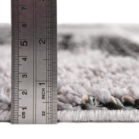 Fossil Gray 2' x 8' Cherokee Runner Area Rug 100% Polypropylene With Cotton Backing Modern Geometric Carpet for Home Decor Interior Design Rooms for Sale at Rug Engine