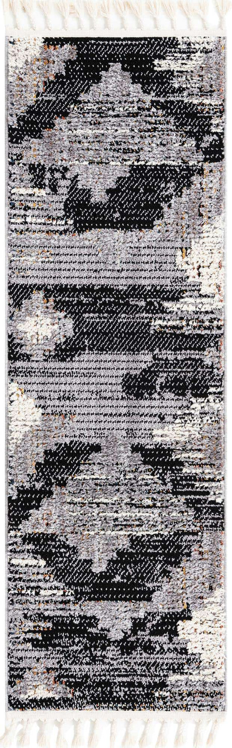 Fossil Gray 2' x 6' Cherokee Runner Area Rug 100% Polypropylene With Cotton Backing Modern Geometric Carpet for Home Decor Interior Design Rooms for Sale at Rug Engine