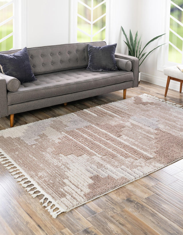 Sand 7' 10 x 10' Cherokee Rectangle Area Rug 100% Polypropylene With Cotton Backing Modern Geometric Carpet for Home Decor Interior Design Rooms for Sale at Rug Engine