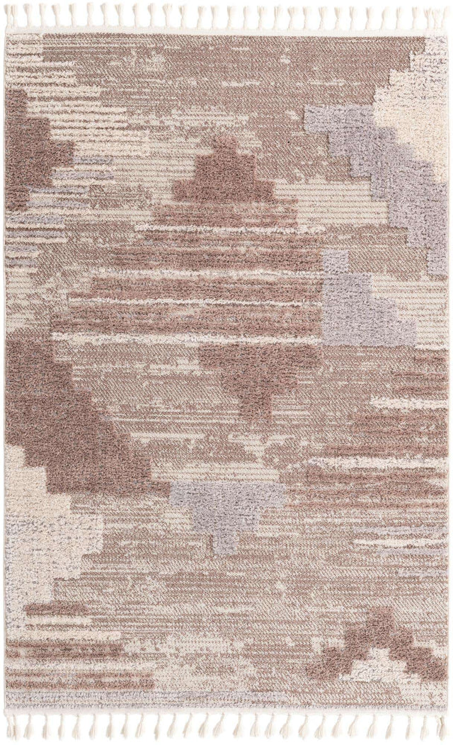 Sand 5' 3 x 8' Cherokee Rectangle Area Rug 100% Polypropylene With Cotton Backing Modern Geometric Carpet for Home Decor Interior Design Rooms for Sale at Rug Engine