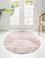 Sand 7' x 7' Cherokee Round Area Rug 100% Polypropylene With Cotton Backing Modern Geometric Carpet for Home Decor Interior Design Rooms for Sale at Rug Engine
