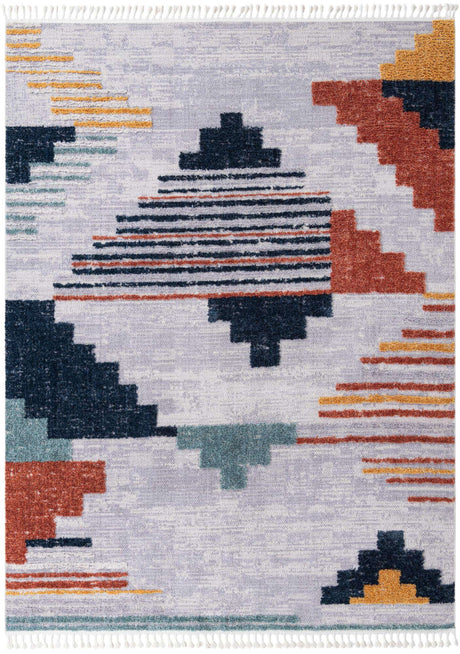 Multicolor 9' x 12' Cherokee Rectangle Area Rug 100% Polypropylene With Cotton Backing Modern Geometric Carpet for Home Decor Interior Design Rooms for Sale at Rug Engine