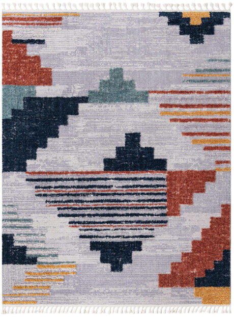 Multicolor 8' x 10' Cherokee Rectangle Area Rug 100% Polypropylene With Cotton Backing Modern Geometric Carpet for Home Decor Interior Design Rooms for Sale at Rug Engine